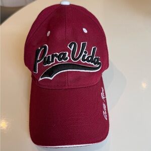 Pura Vida Maroon Burgundy Costa Rica Baseball Cap
